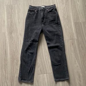Abercrombie ultra high rise ankle straight black jeans